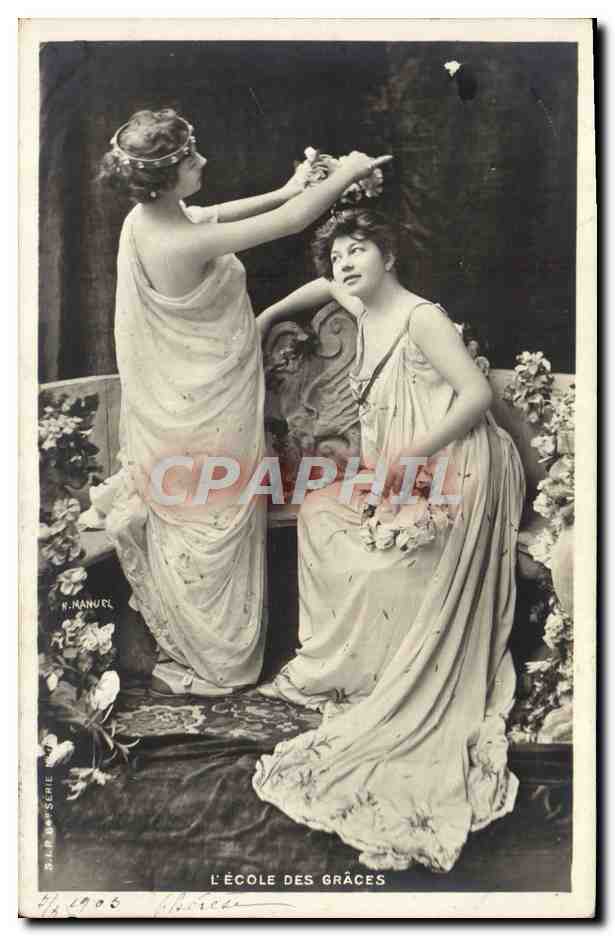 CPA Fantaisie Femmes L'ecole des graces