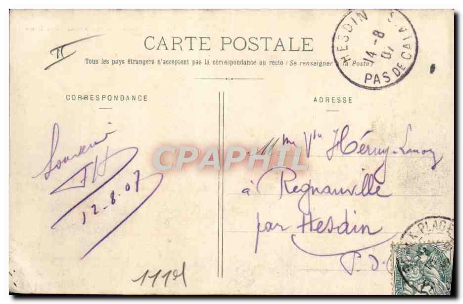 CPA Ane Mule Berck Plage L'entonnoir et l'Institut Notre Dame  — Rückseite