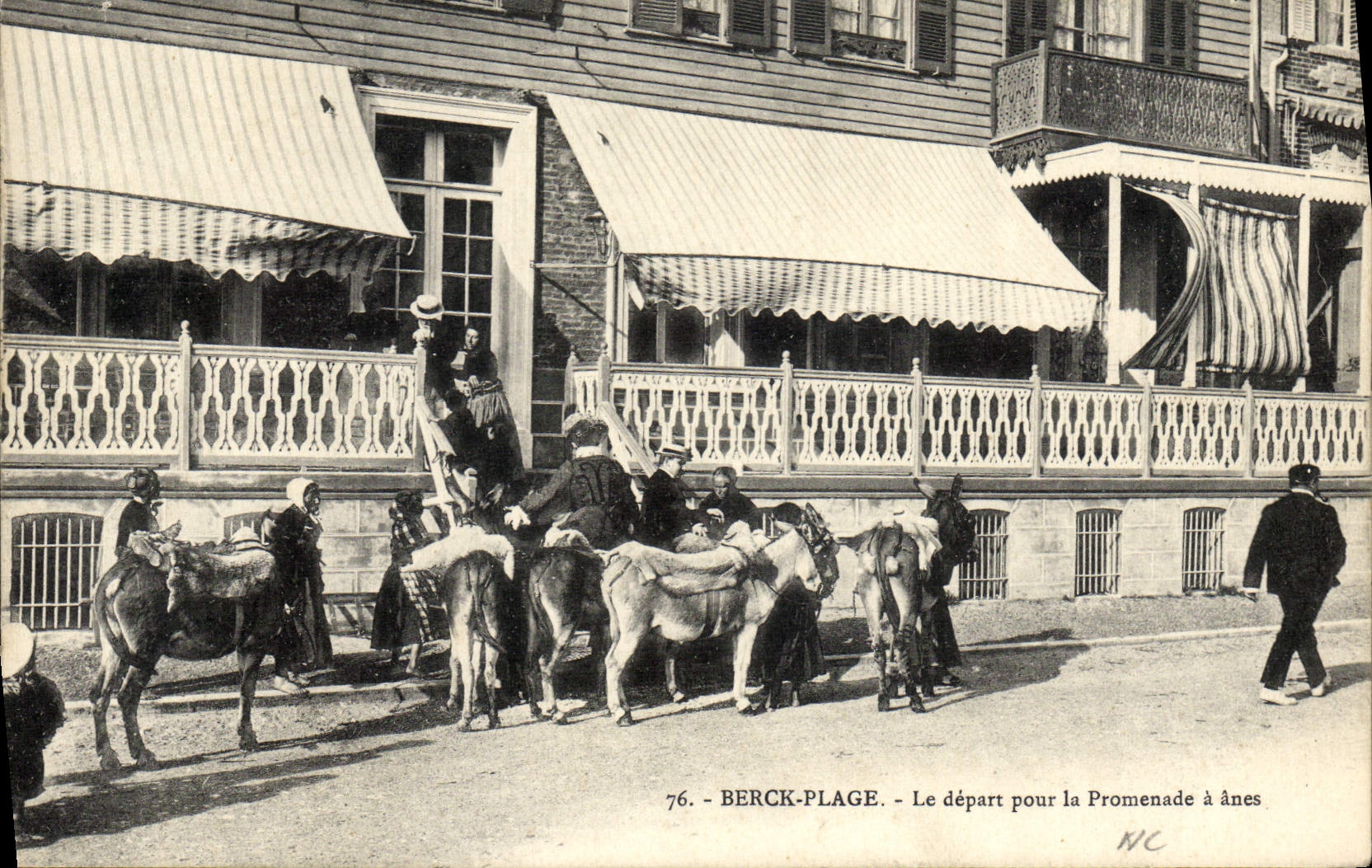 CPA Ane Mule Berck plage Le depart pour la promenade a anes