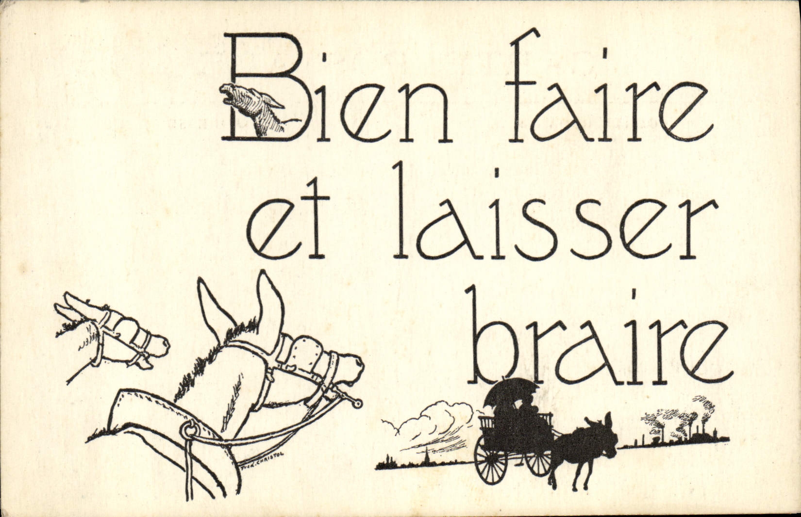 CPA Ane Mule Bien faire et laisser braire
