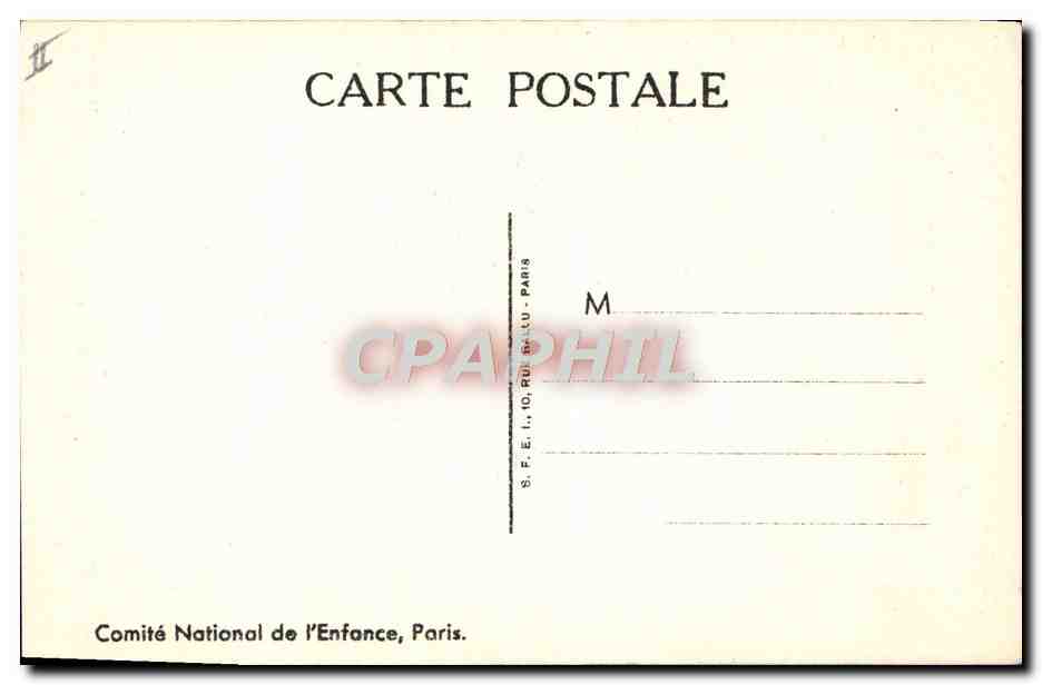 CPA Fantaisie Illustrateur Semaine nationale de l'enfance Le loup et l'agneau — Verso