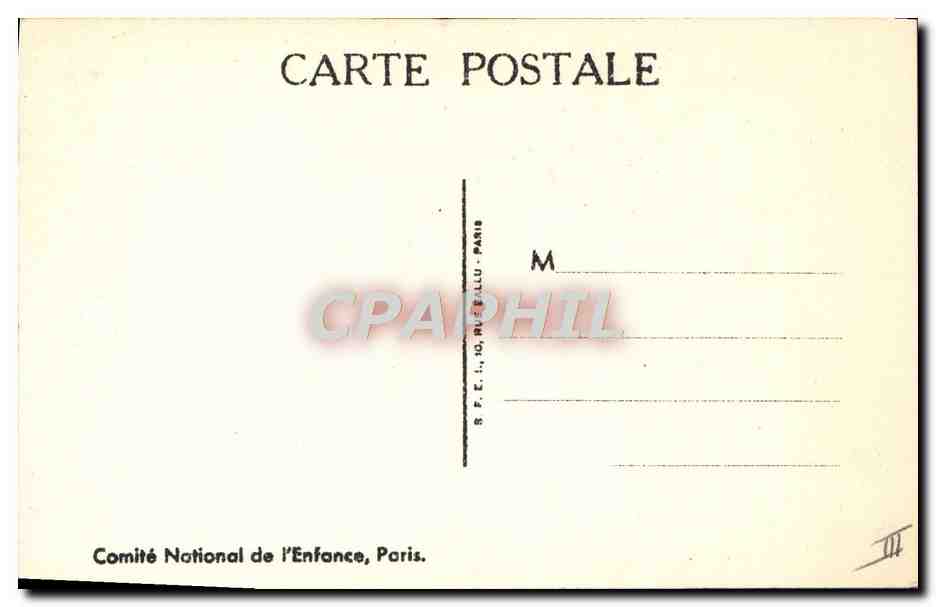 CPA Fantaisie Illustrateur Semaine nationale de l'enfance Le lievre et la tortue — Rückseite