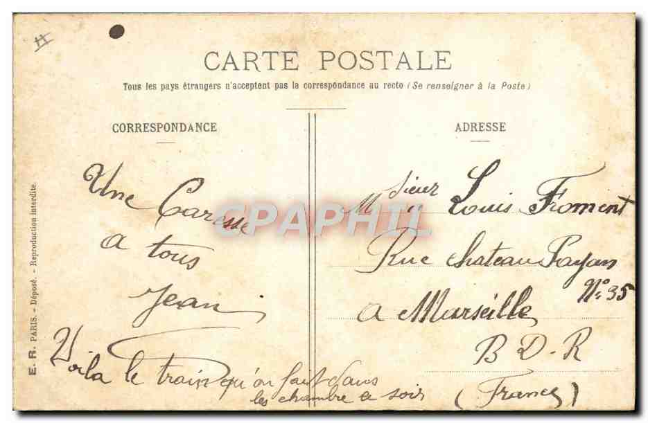 Le Train de 10 h. 3. — Scène de gare — E.R. PARIS — Reverso