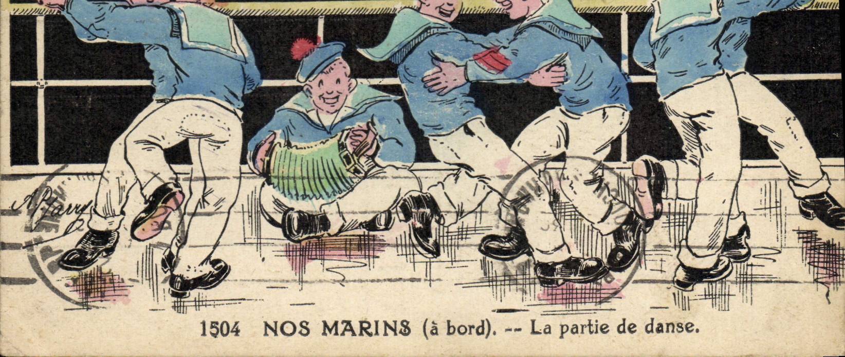Nos marins (à bord) — La partie de danse — série 1504, éditeur non visible