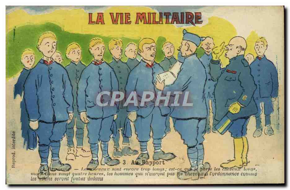 CPA Militaria La vie militaire Au rapport 
