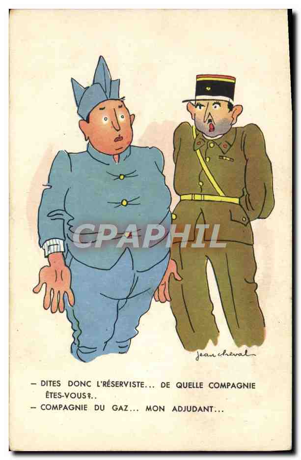 Compagnie du Gaz — Caricature militaire — Jean Chéval