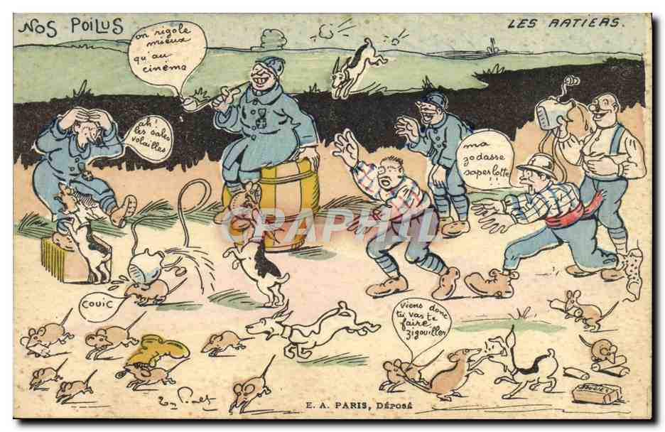 Les Ratiers — Nos Poilus — E.A. Paris, Déposé
