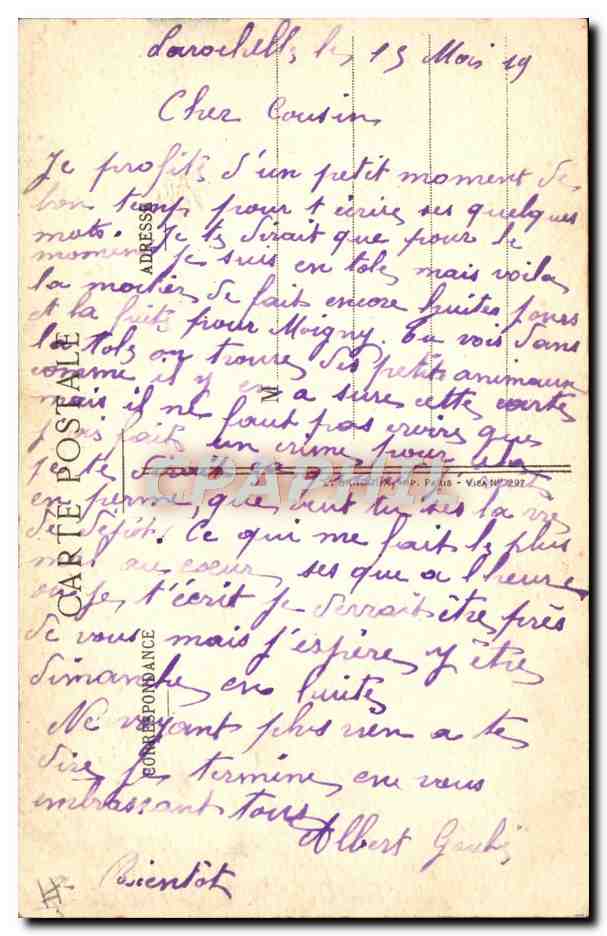 Les Ratiers — Nos Poilus — E.A. Paris, Déposé — Verso