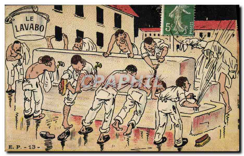 Soldats se lavant — Le Lavabo — E.P. -13-