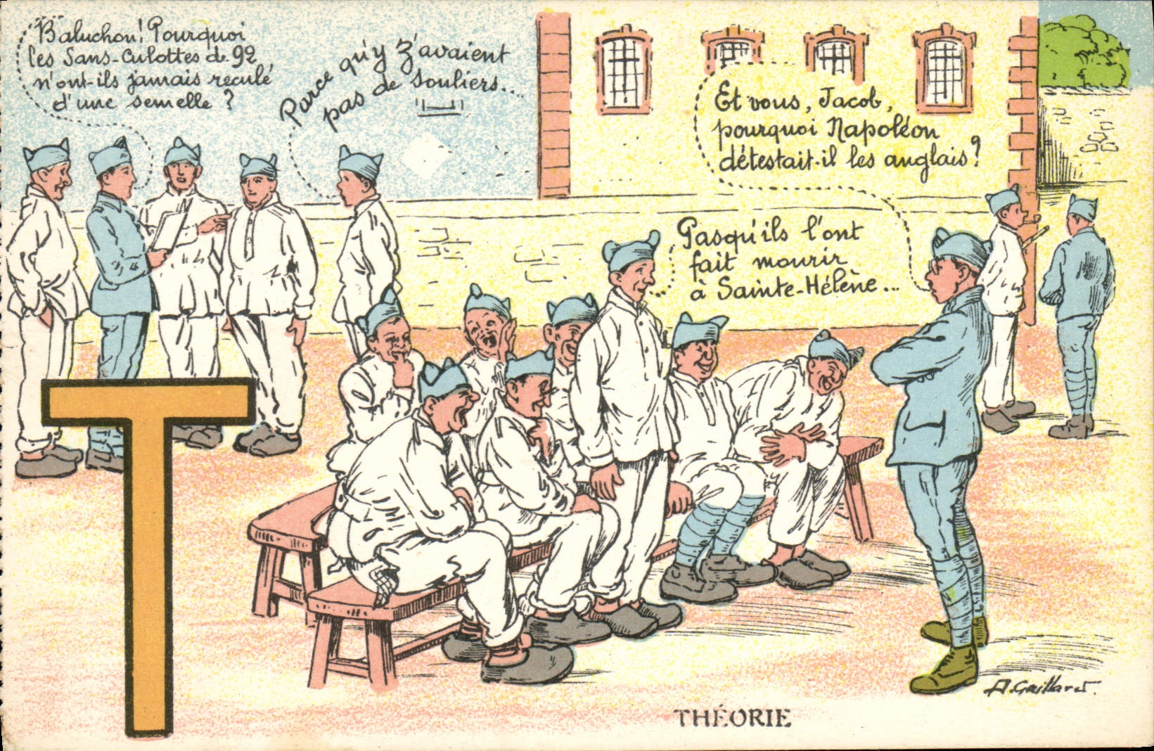 Soldats en tenue de campagne — Théorie — A. Gaillard, n° T