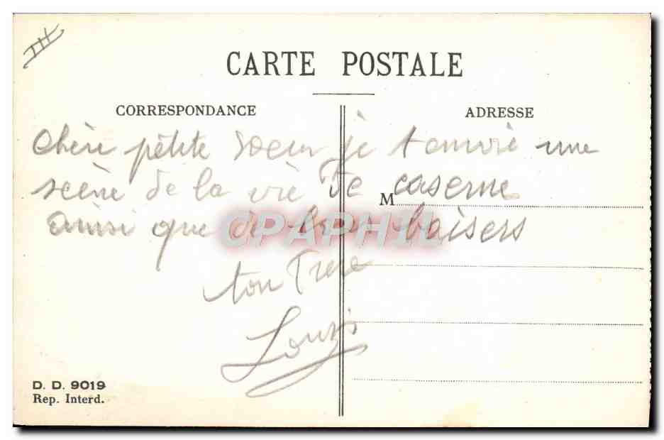 Soldats en tenue de campagne — Théorie — A. Gaillard, n° T — Verso