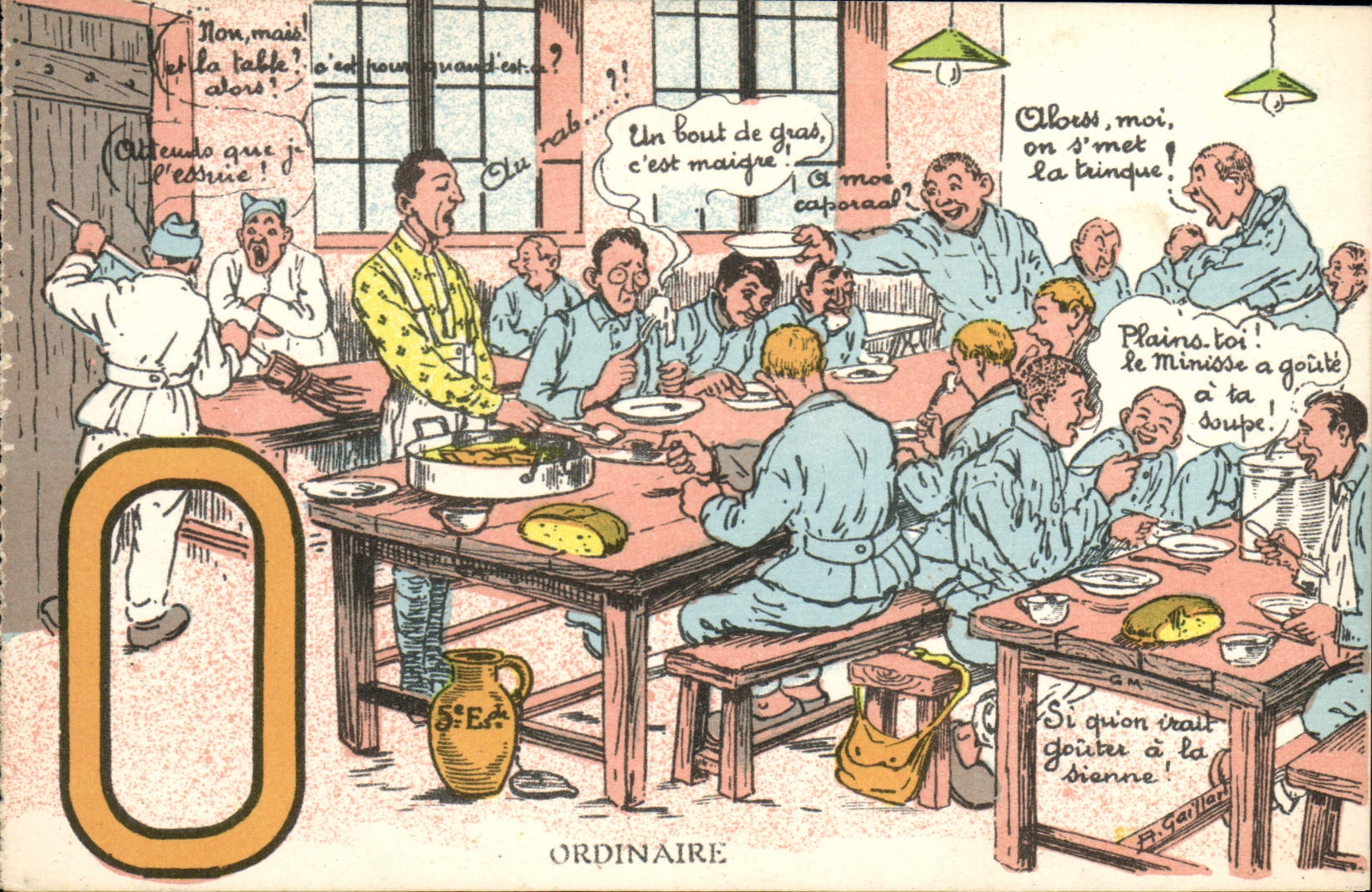 Repas militaire — scène humoristique — P. Gaillard, n° 9019