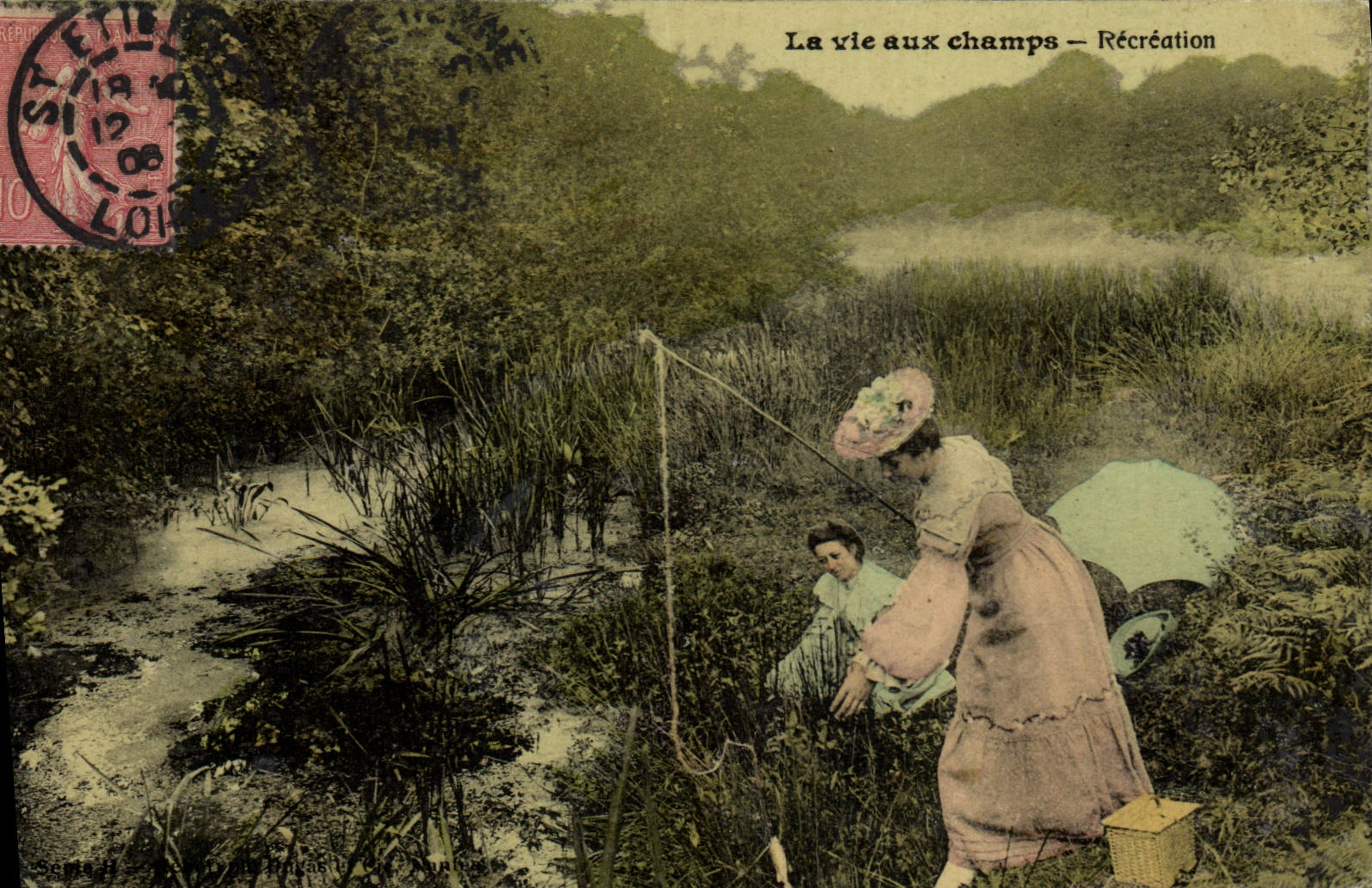 CPA Folklore La vie aux champs Recreation Peche 