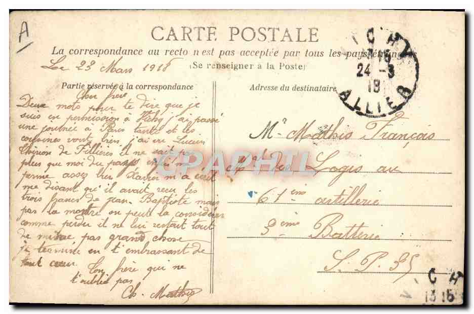 CPA Folklore La vie aux champs La benedicite  — Verso
