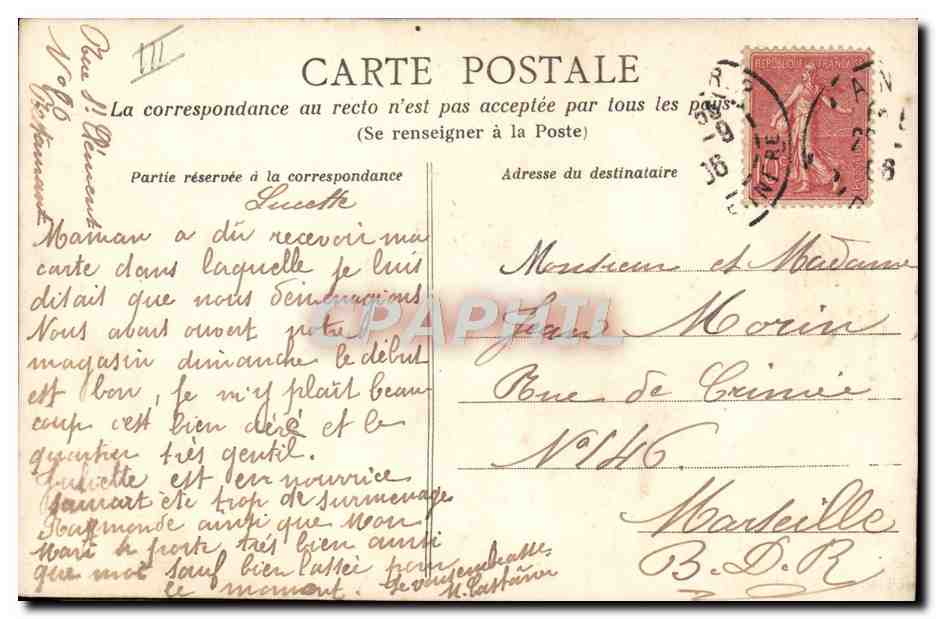 CPA Folklore La vie aux champs Un secret — Verso