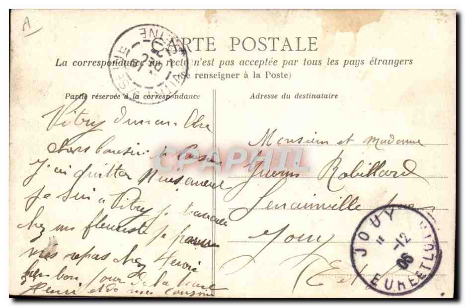 CPA Folklore La vie aux champs En usez vous Fileuse — Verso