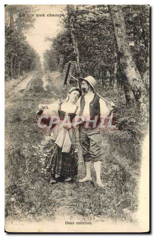 CPA Folklore La vie aux champs Doux entretien