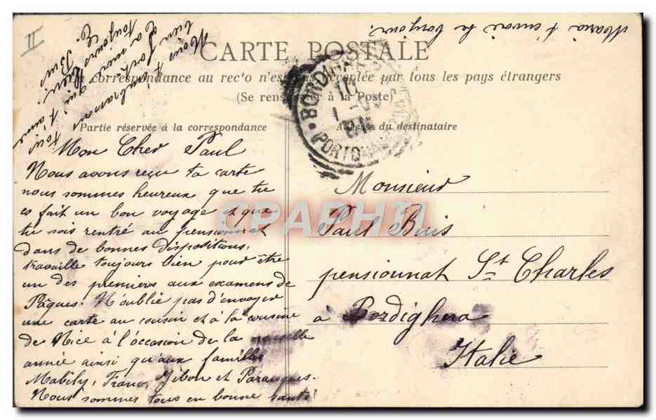 CPA Folklore La vie aux champs  — Verso