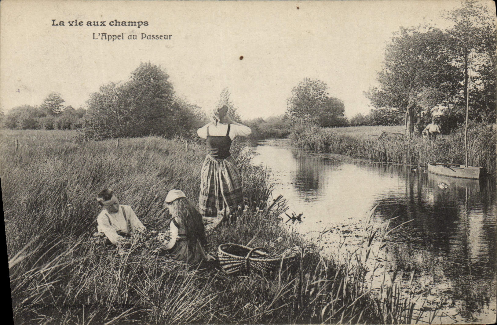 CPA Folklore La vie aux champs L'appel au passeur 