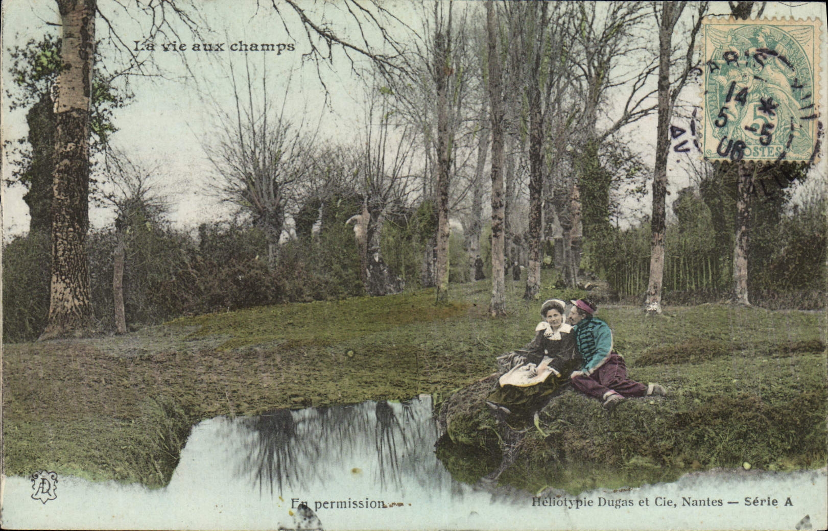 La vie aux champs — En permission — Héliotypie Dugas et Cie, Nantes — Série A