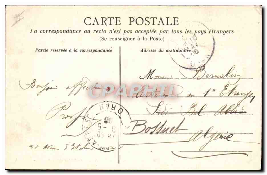 La vie aux champs — En permission — Héliotypie Dugas et Cie, Nantes — Série A — Verso