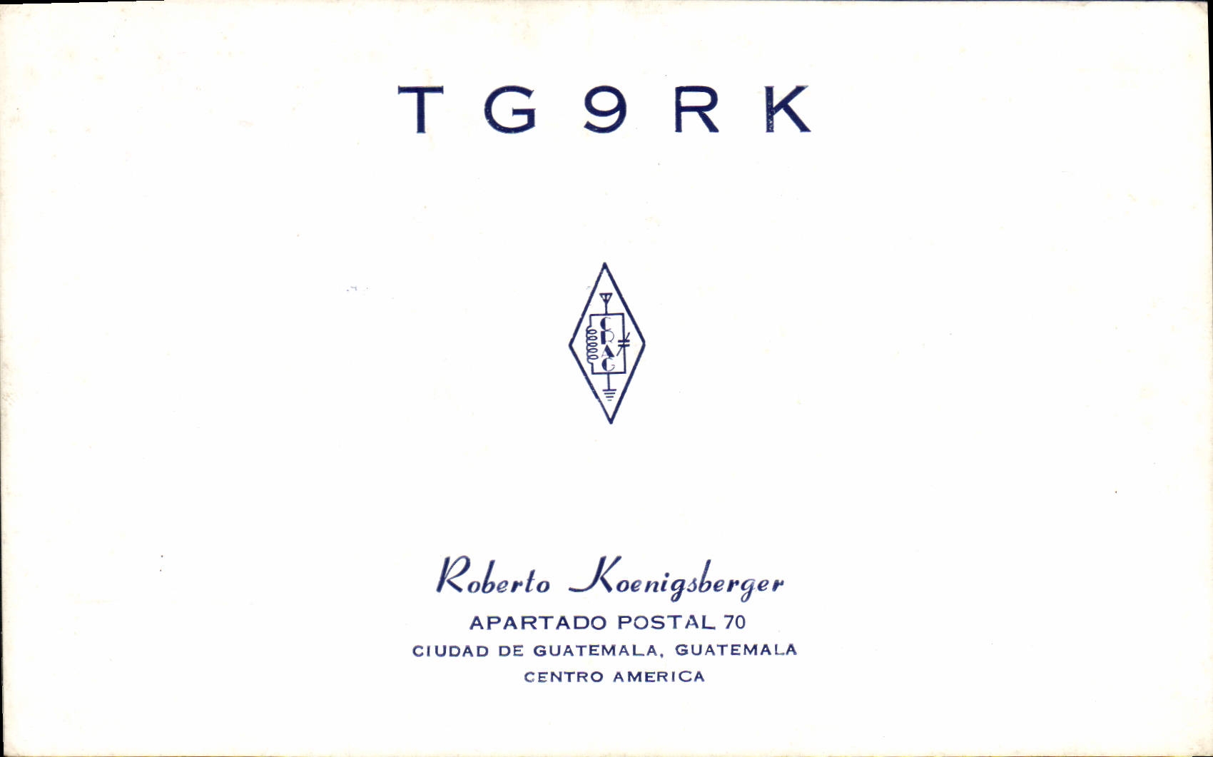CPA Telegraphie TG9RK Guatemala
