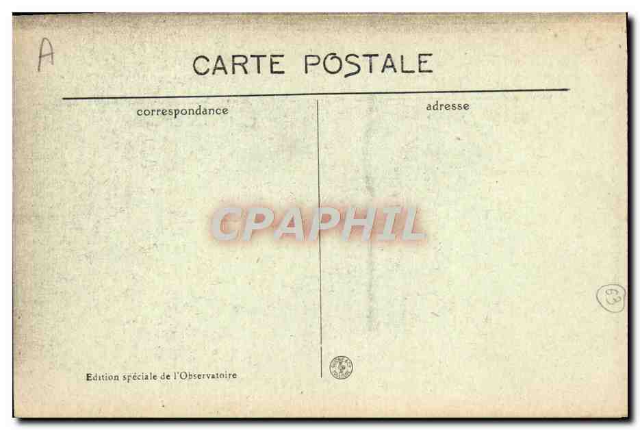 CPA Telegraphie Auvergne l'observatoire du Puy de Dome  — Rückseite