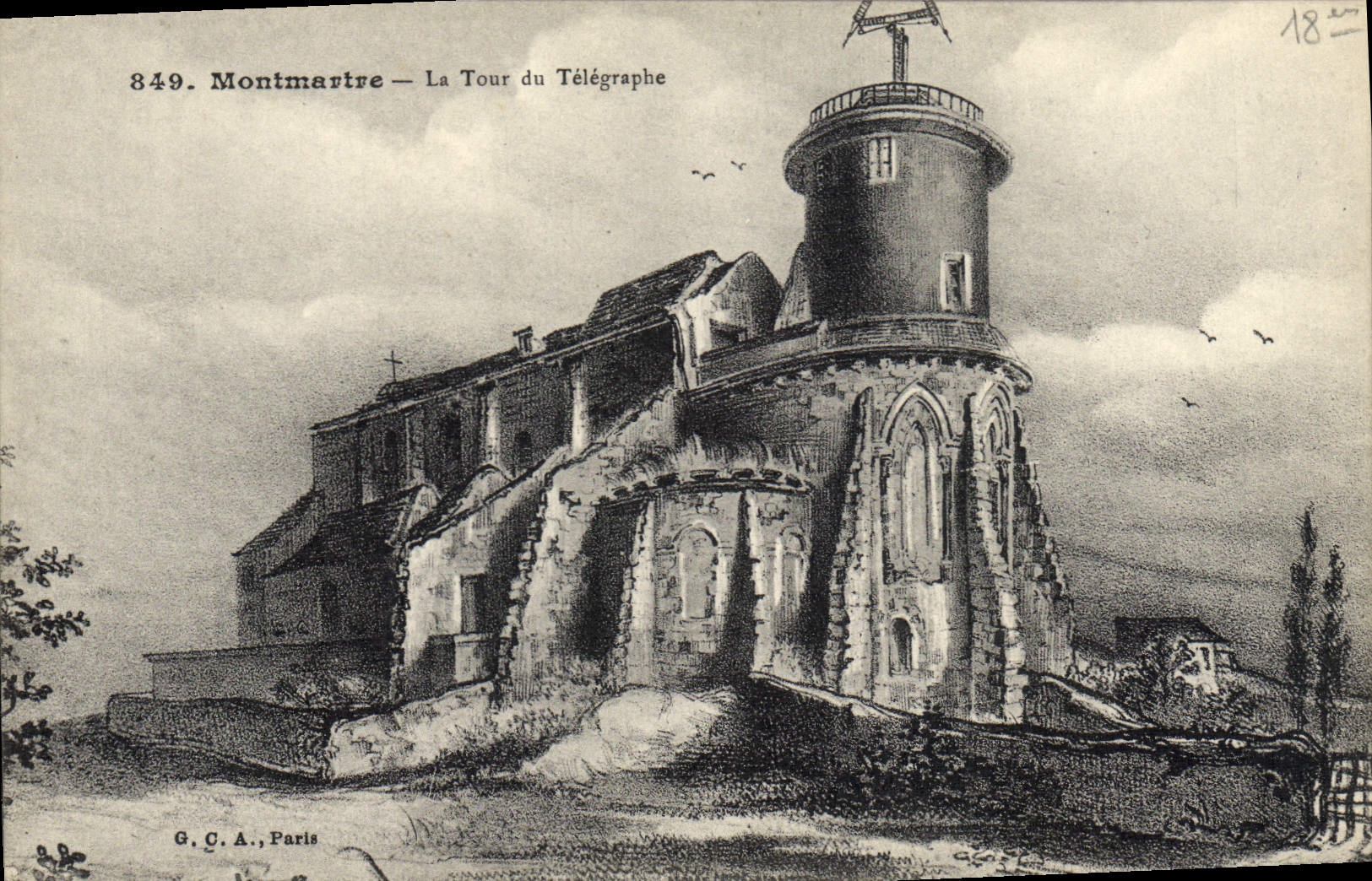CPA Paris Montmartre La tour du telegraphe 