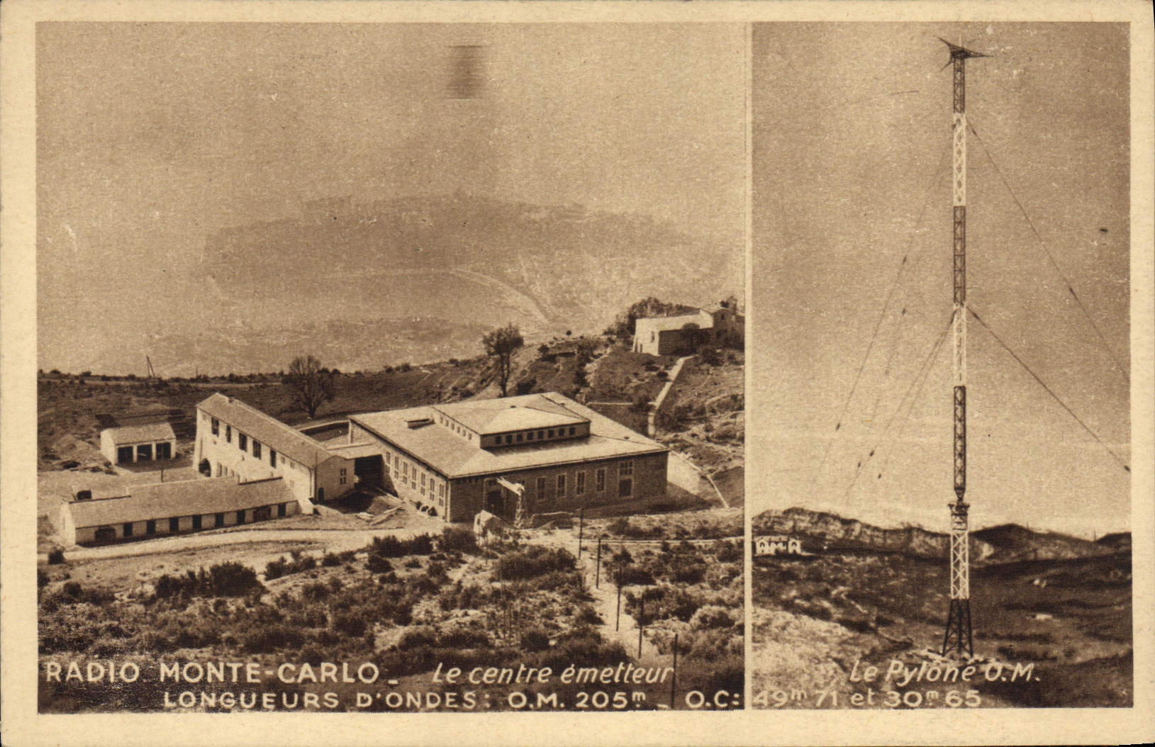 CPA Radio Monte Carlo le centre emetteur Telegraphie 