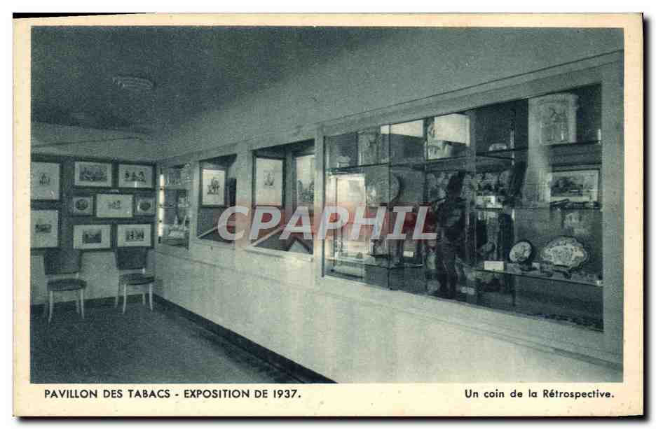 CPA Pavillon des tabacs Exposition de 1937 Un coin de la retrospective 