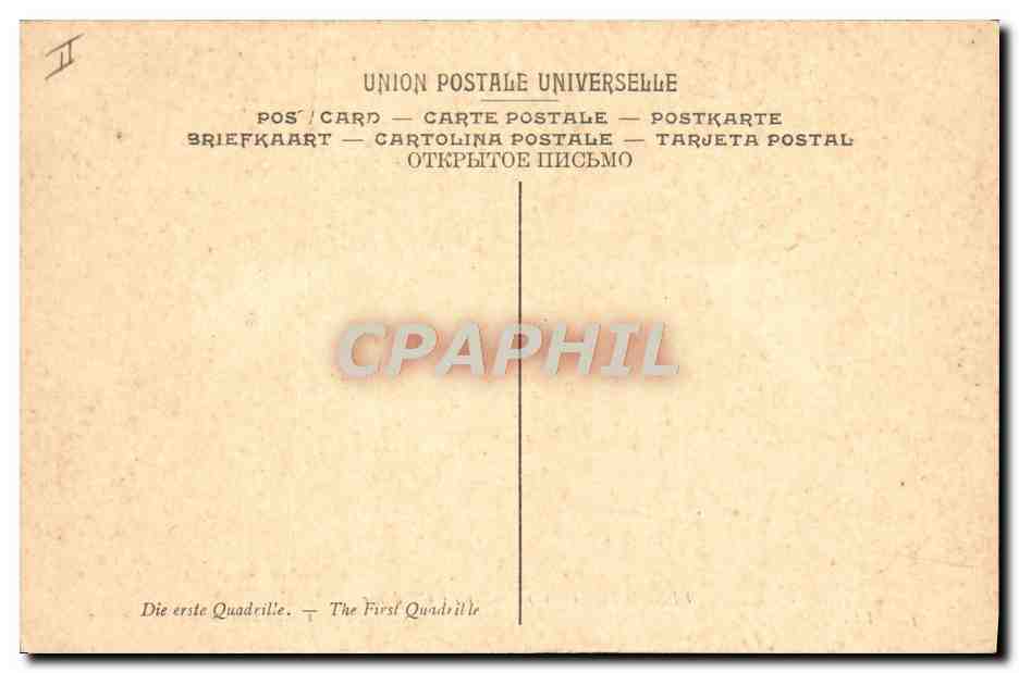 CPA Renouard Premier quadrille Musee du Luxembourg Paris — Verso
