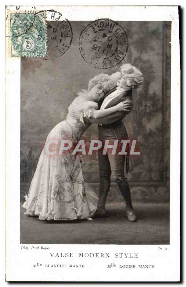 CPA Valse Modern style Mle Blanche Mante Mlle Louise Mante 