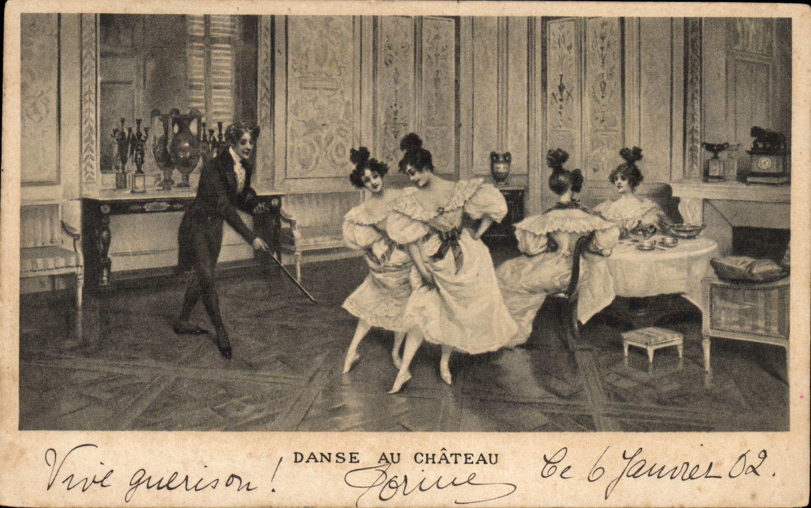 CPA Danse au chateau