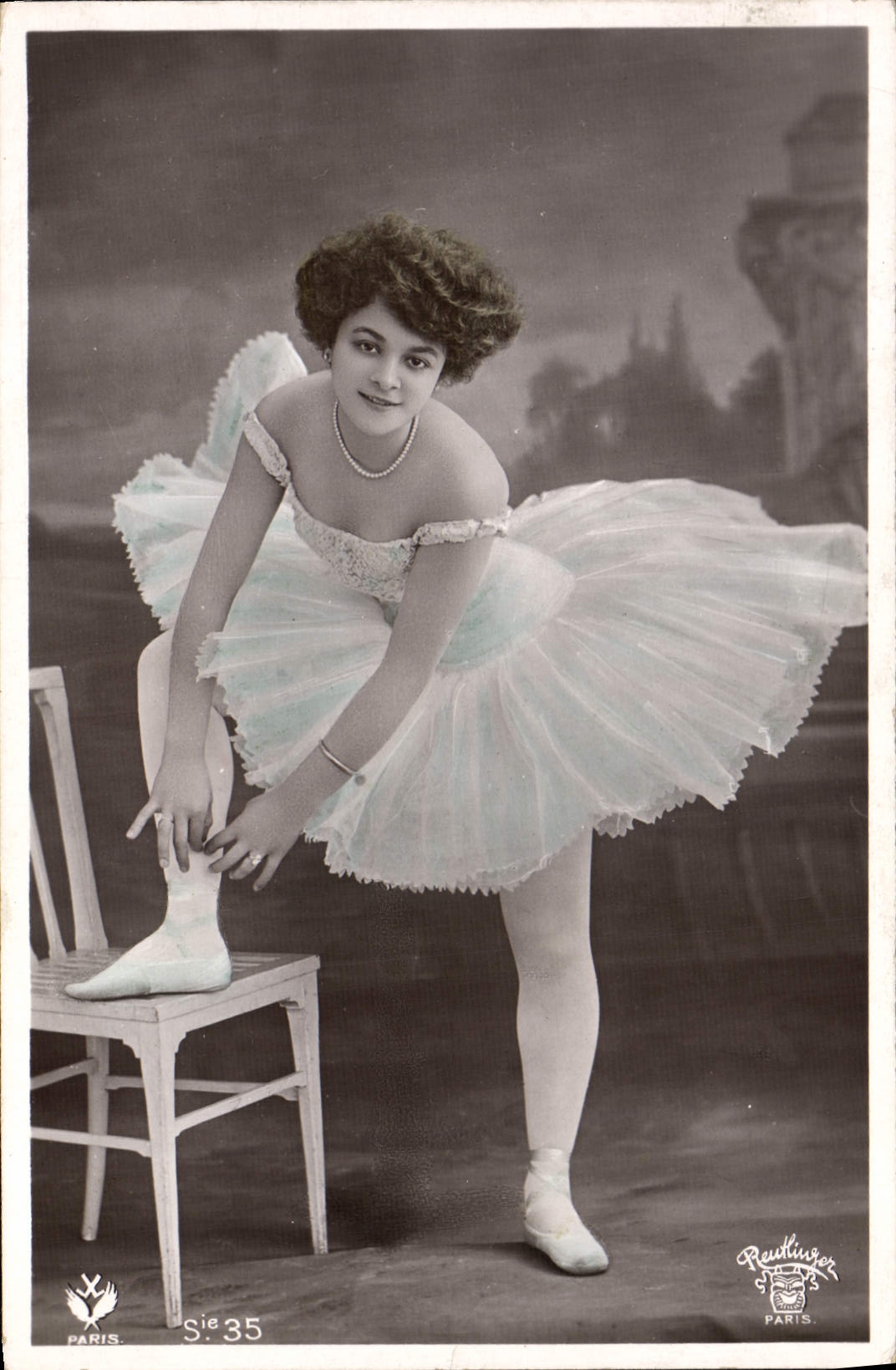 Ballet — Danseuse en tutu bleu pâle — Rautlinger, Paris, Série 35