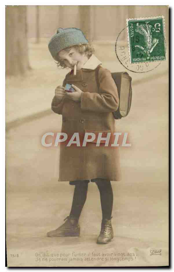 CPA Fantaisie Enfant Tabac Cigarette