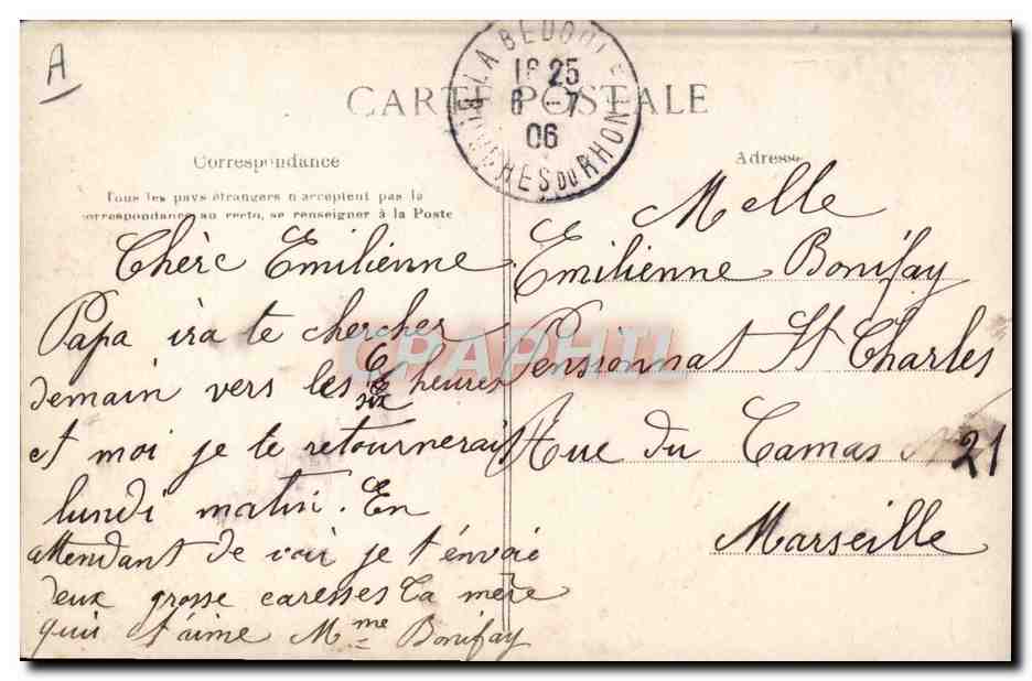 CPA Folklore Grand Mere Enfants — Verso