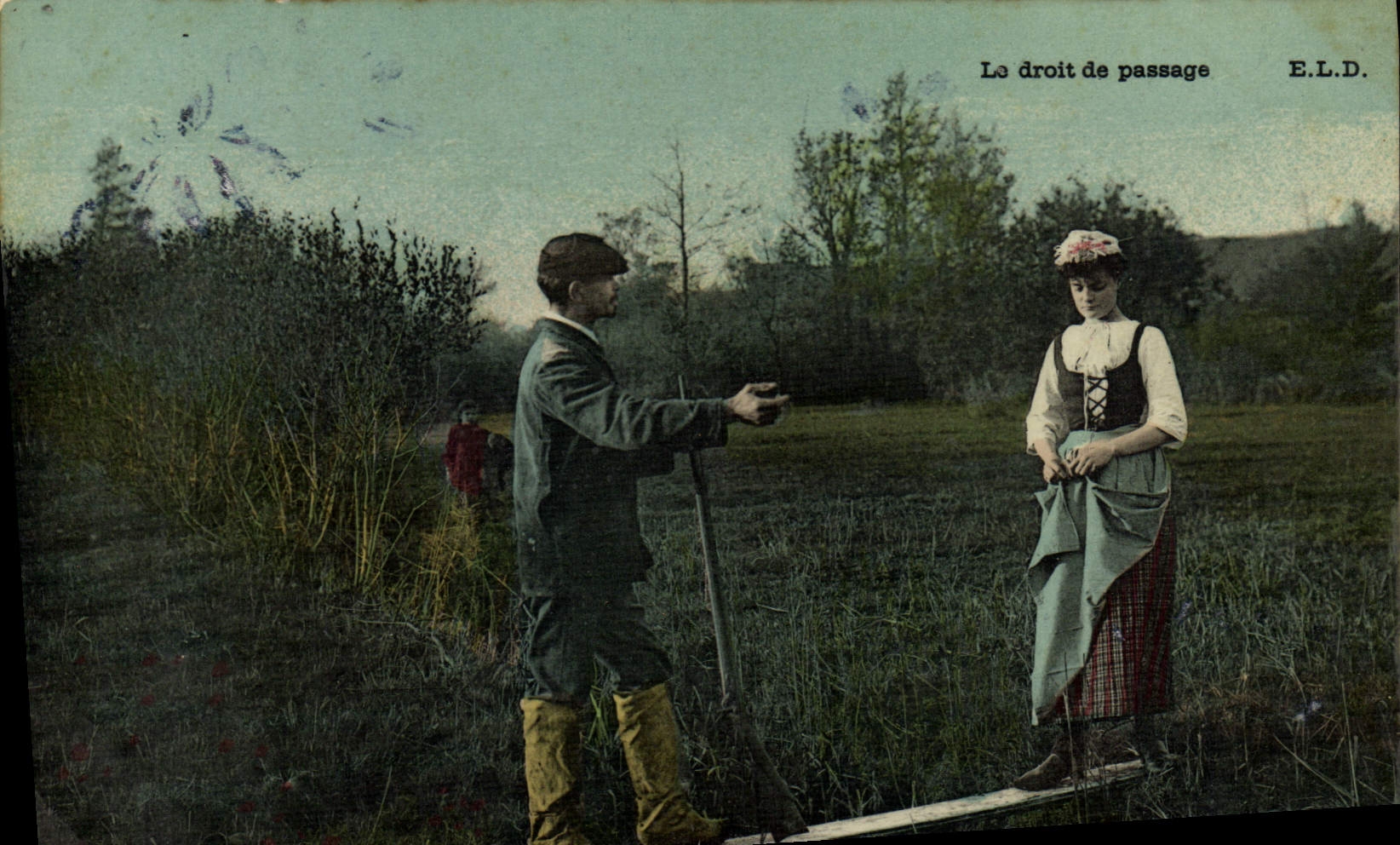 CPA Folklore Le droit de passage