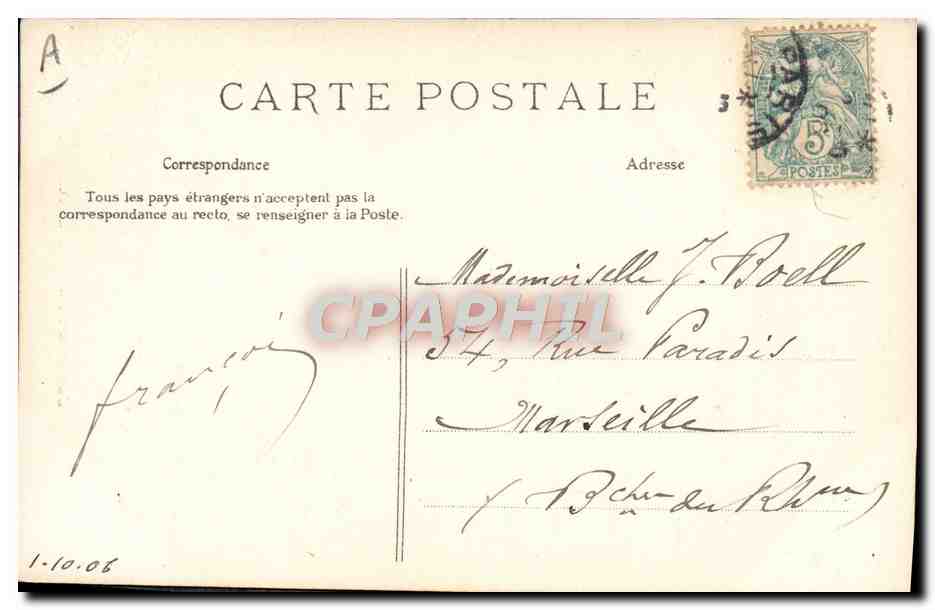 CPA Folklore Une declaration Enfants — Verso