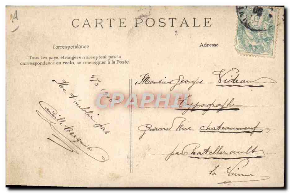CPA Folklore Le proces verbal Gendarme — Verso