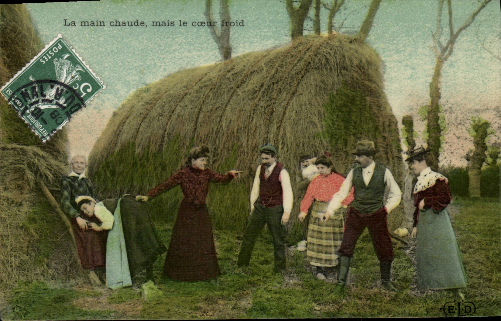 CPA Folklore La main chaude mais le coeur froid 