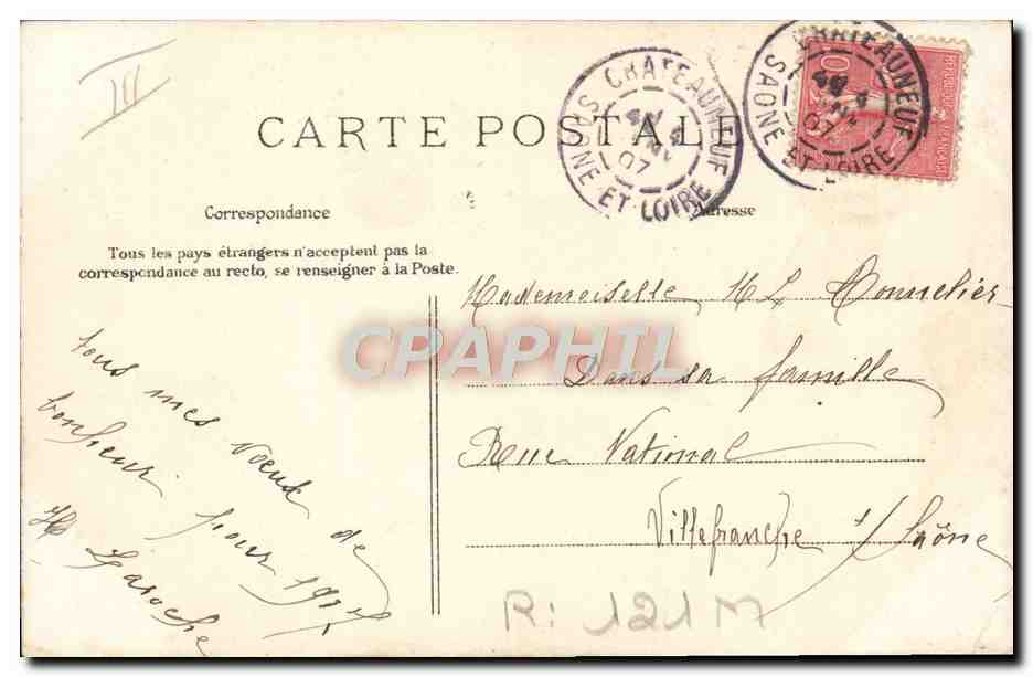 CPA Folklore Repas de moisson — Verso