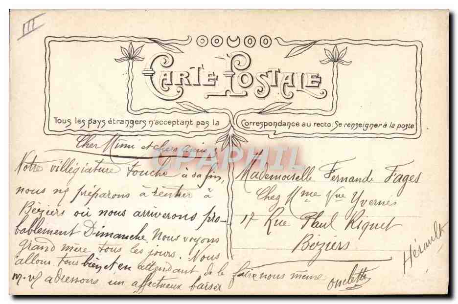 CPA Folklore Labour Boeufs  — Rückseite