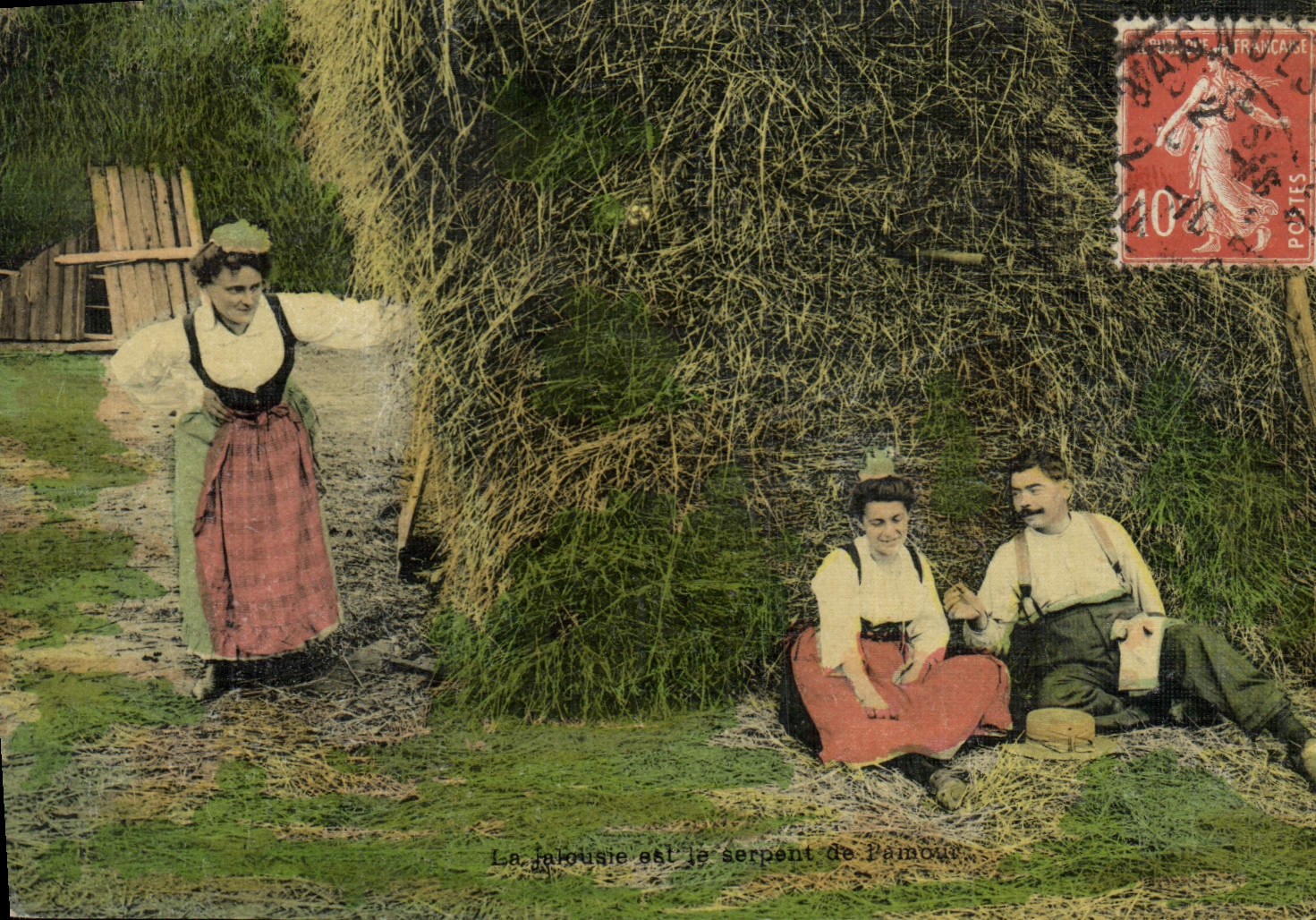 CPA Folklore la jalousie Le serpent 