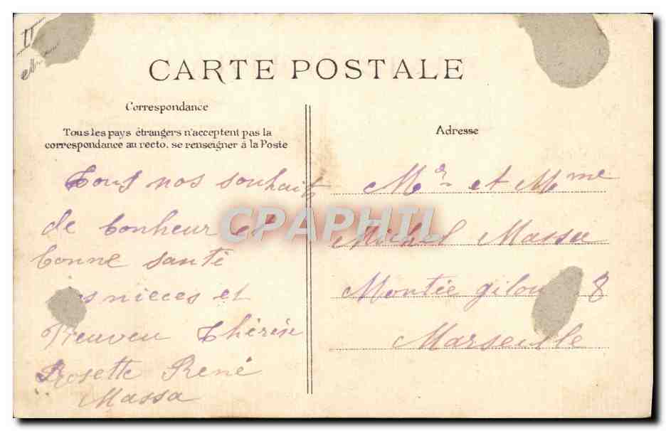 CPA Folklore la jalousie Le serpent  — Verso