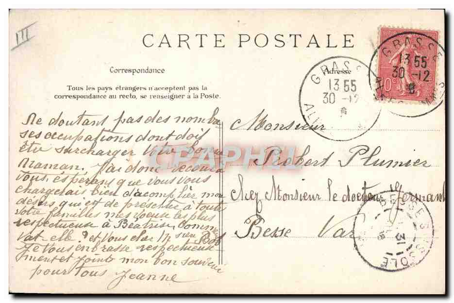 CPA Folklore Lecon de charite  — Verso