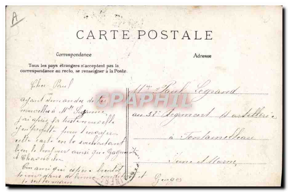 CPA Folklore On ne peut pas faire passer l'amour  — Verso