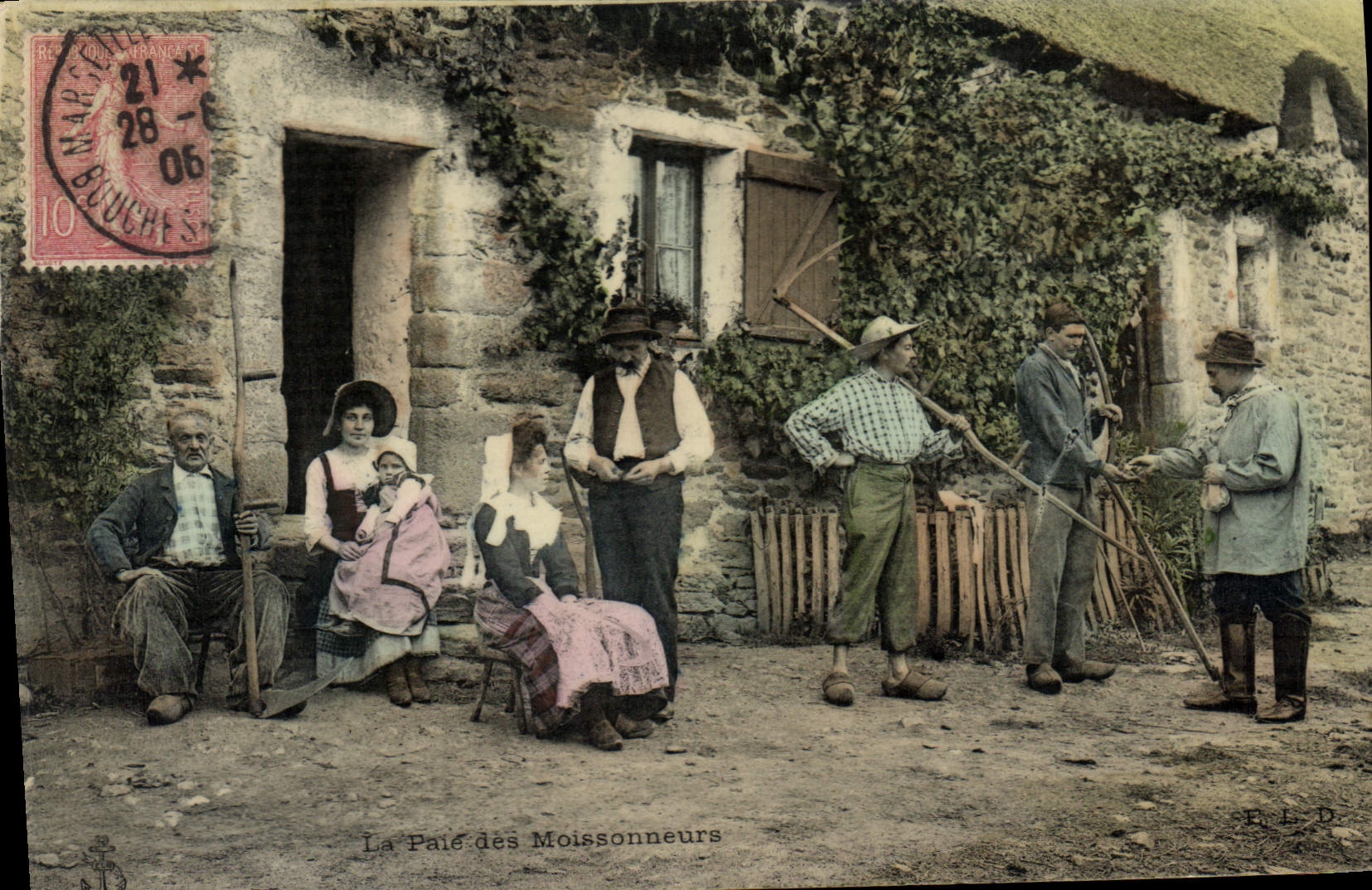 CPA Folklore La paie des moissonneurs 