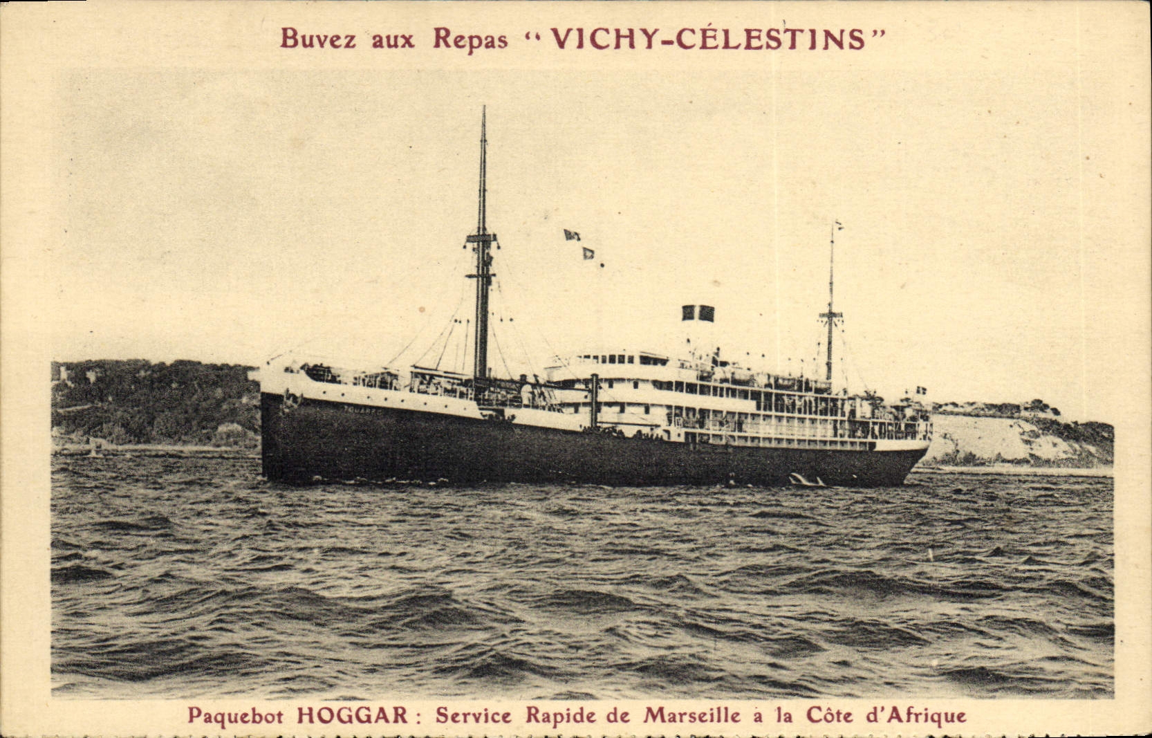 Paquebot HOGGAR — Servicio Rápido de Marsella a la Costa de África — editor no visible