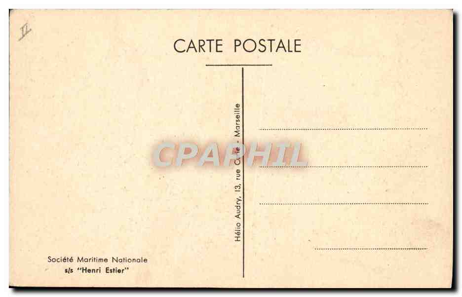 Navire à vapeur — Société Maritime Nationale s/s "Henri Estier" — éditeur : Société Maritime Nationale s/s "Henri Estier" — Verso