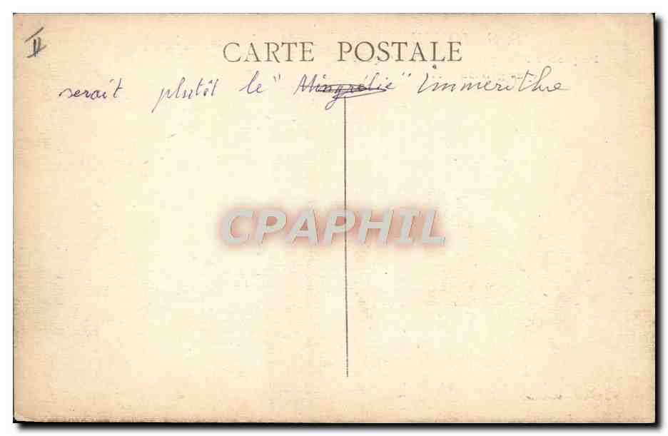 S.S. IONIE — Paquebot Français de la Cie Paquet (par grosse mer) — H. GRIMAUD, MARSEILLE — Reverso